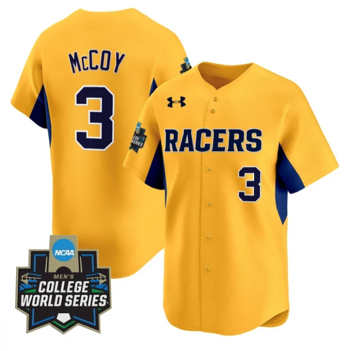Jackson McCoy Jersey #3 Murray State Racers 2025 World Series Stitched Gold by My Store