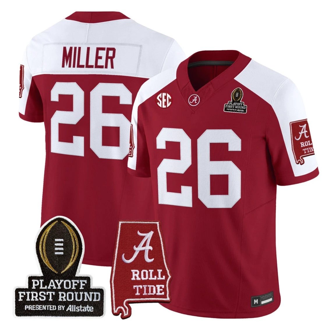 Jam Miller Jersey #26 Alabama Crimson 2025 Playoff First Round Stitched by My Store NCAA Football Jerseys
