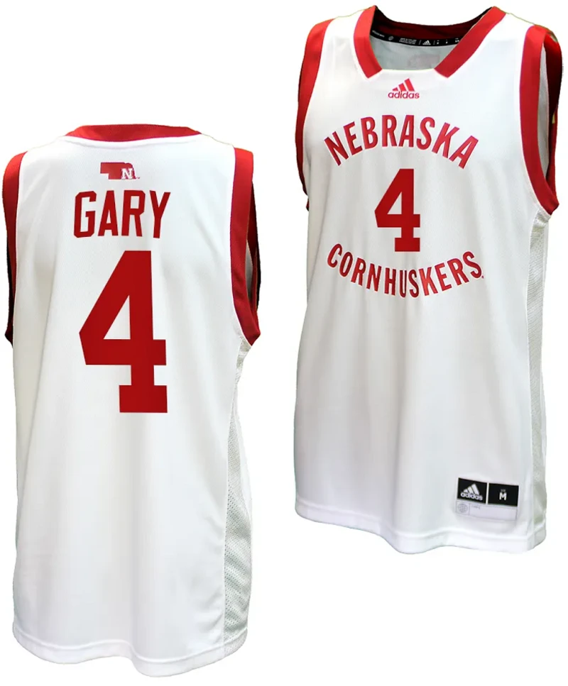 Juwan Gary Jersey #4 Nebraska Cornhuskers Basketball Home Uniform 2023-24 White by My store basketball
