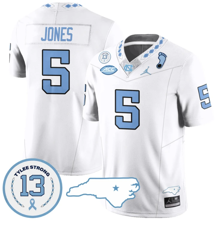 JJ Jones Jersey #5 North Carolina Tar Heels Vapor College Football Stitched White by My Store