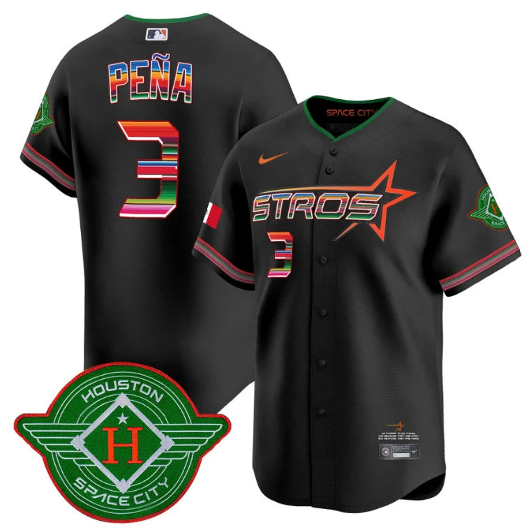 Jeremy Pena Jersey #3 Astros 2025 City Connect Mexico Vapor Premier Limited Stitched Black by My Store