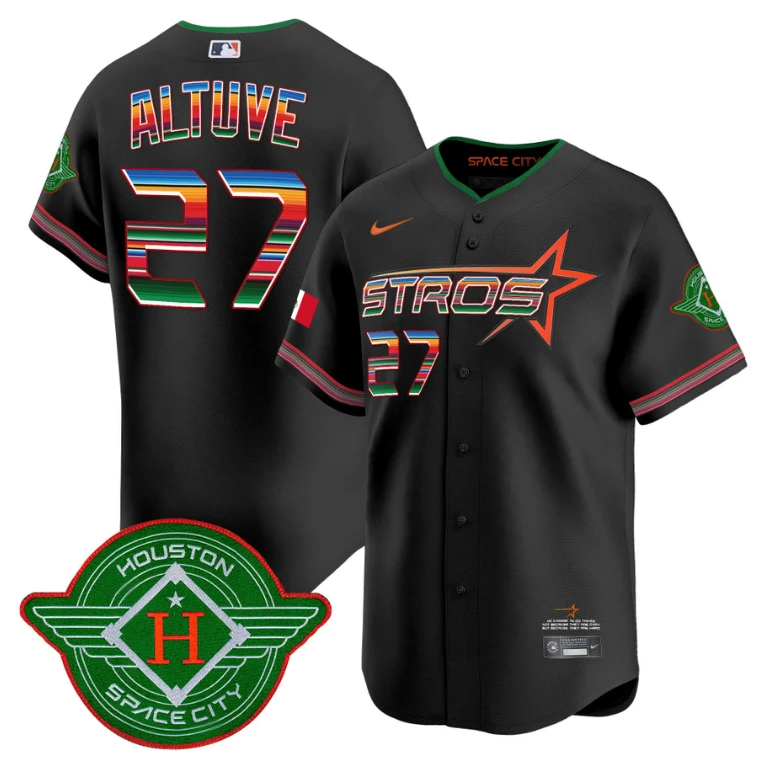 José Altuve Jersey #27 Astros 2025 City Connect Mexico Vapor Premier Limited Stitched Black by My Store