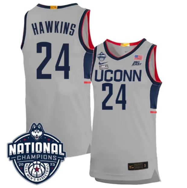 Jordan Hawkins Jersey #24 UConn Huskies 2023 National Champions College Basketball by My store basketball