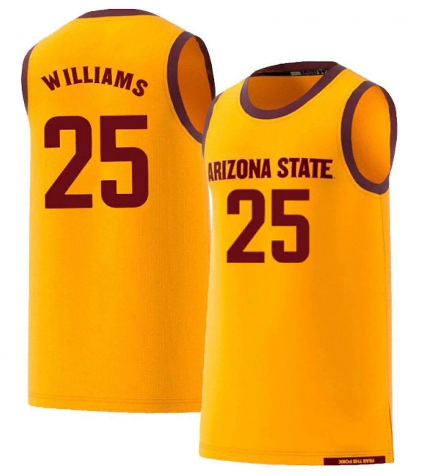 Jordan Williams Jersey Arizona State Sun Devils College Basketball #25 by My store basketball