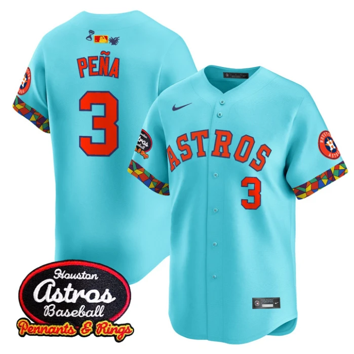Jeremy Pena Jersey #3 Houston Astros x El Tiempo Cantina Vapor Premier Limited Stitched Teal by My Store