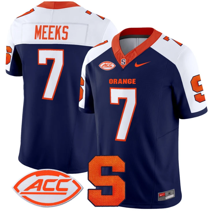 Jackson Meeks Jersey #7 Syracuse Orange Vapor Limited College Football Navy Alternate by My Store