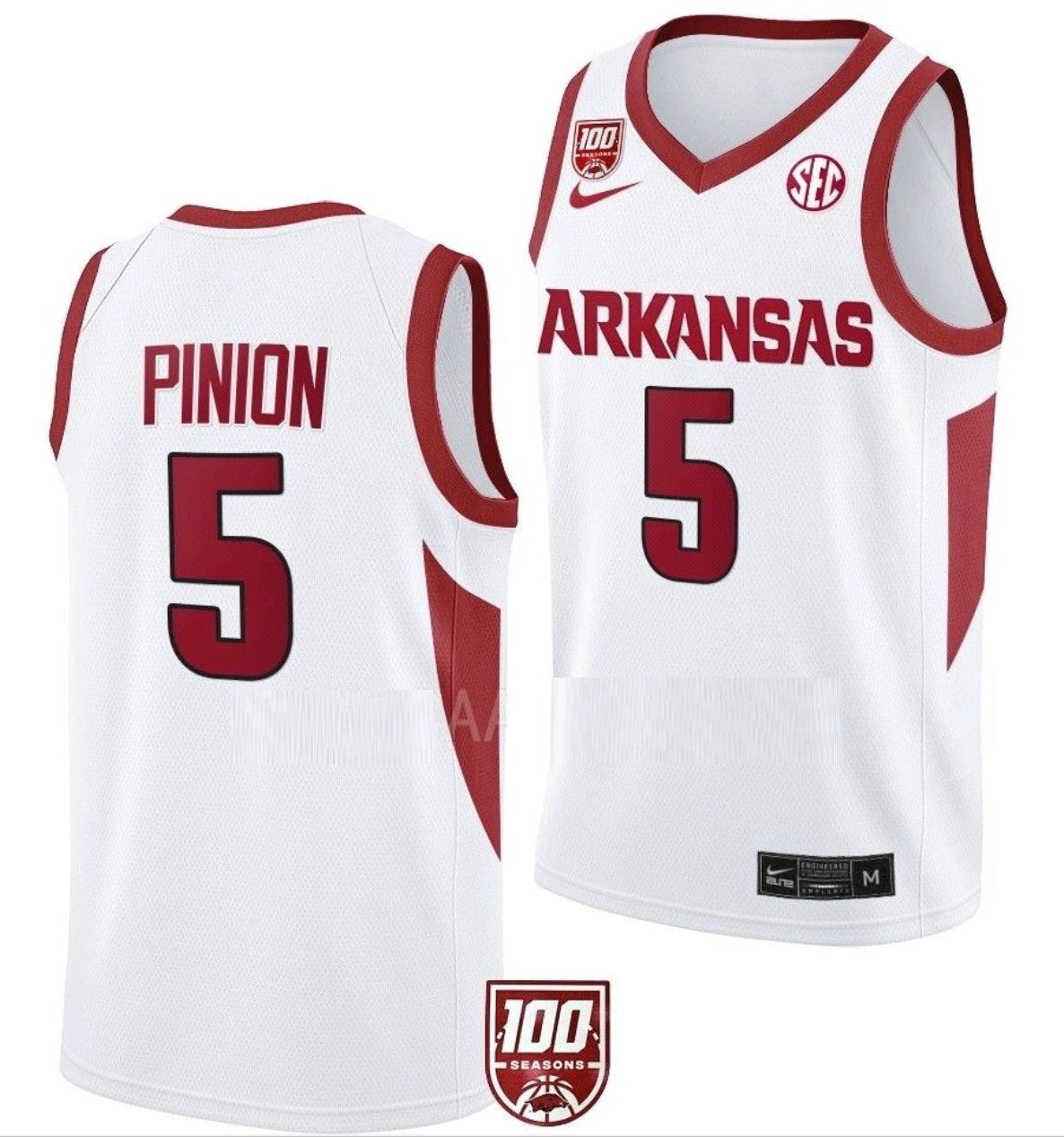 Joseph Pinion Jersey Arkansas Razorbacks College Basketball 100 Season #5 by My store basketball