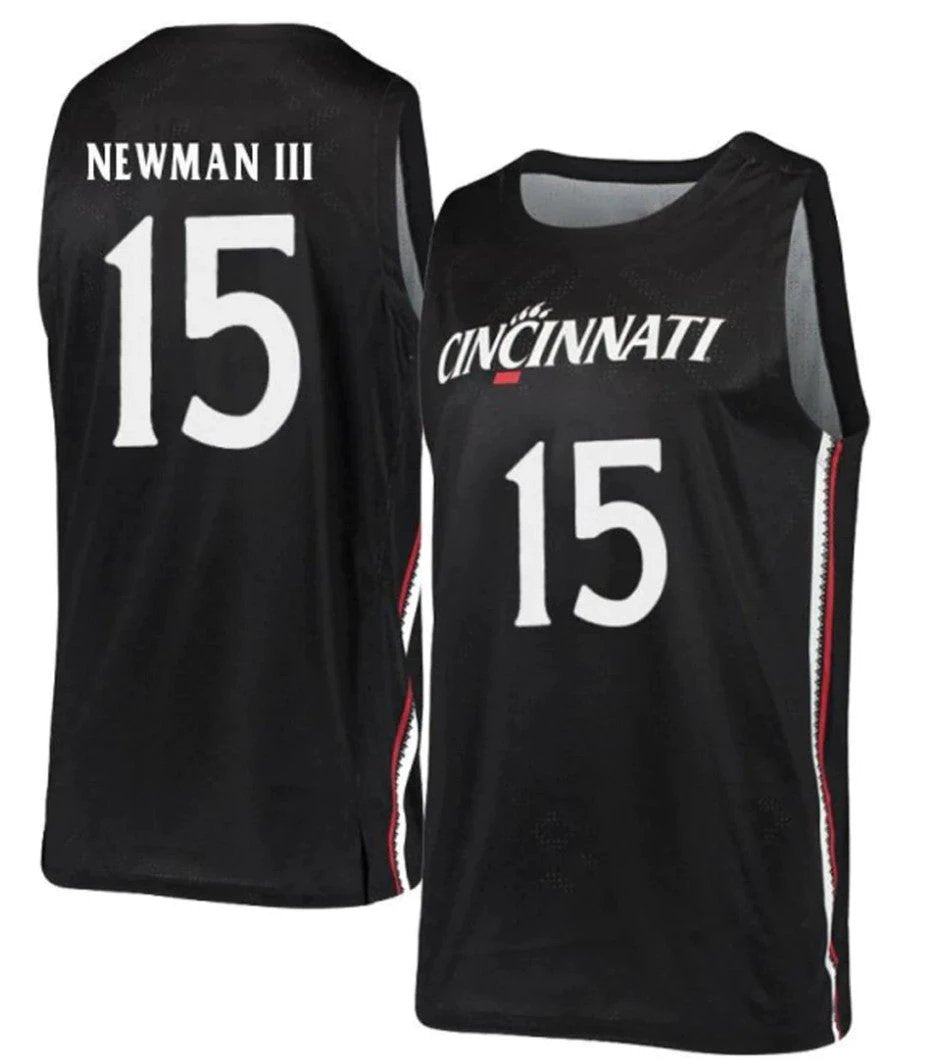 John Newman III Jersey Cincinnati Bearcats College Basketball Black #15 by My store basketball