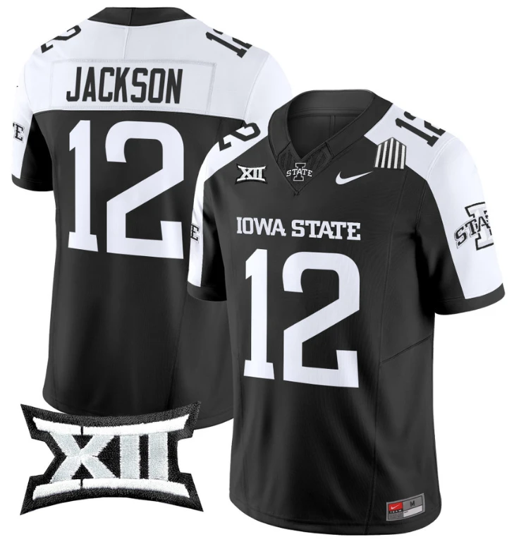 Jaylon Jackson Jersey #12 Iowa State Cyclones Vapor Limited College Football Stitched Black Alternate by My Store