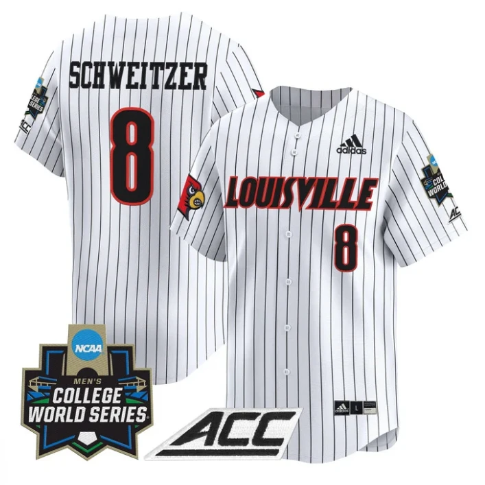 Jake Schweitzer Jersey #8 Louisville Cardinals 2025 World Series Stripe by My Store
