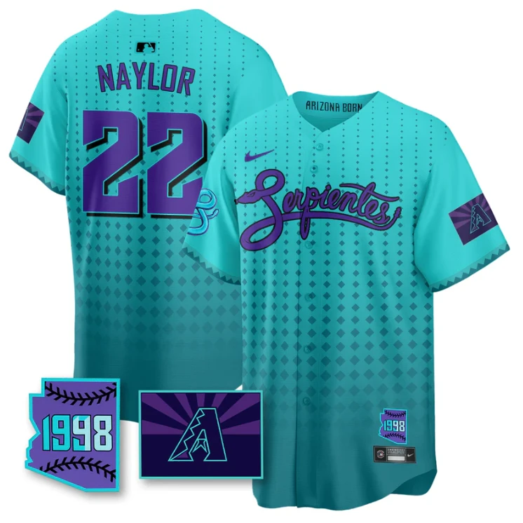 Josh Naylor Jersey #22 Arizona Diamondbacks Serpientes City Connect Stitched Teal by My Store