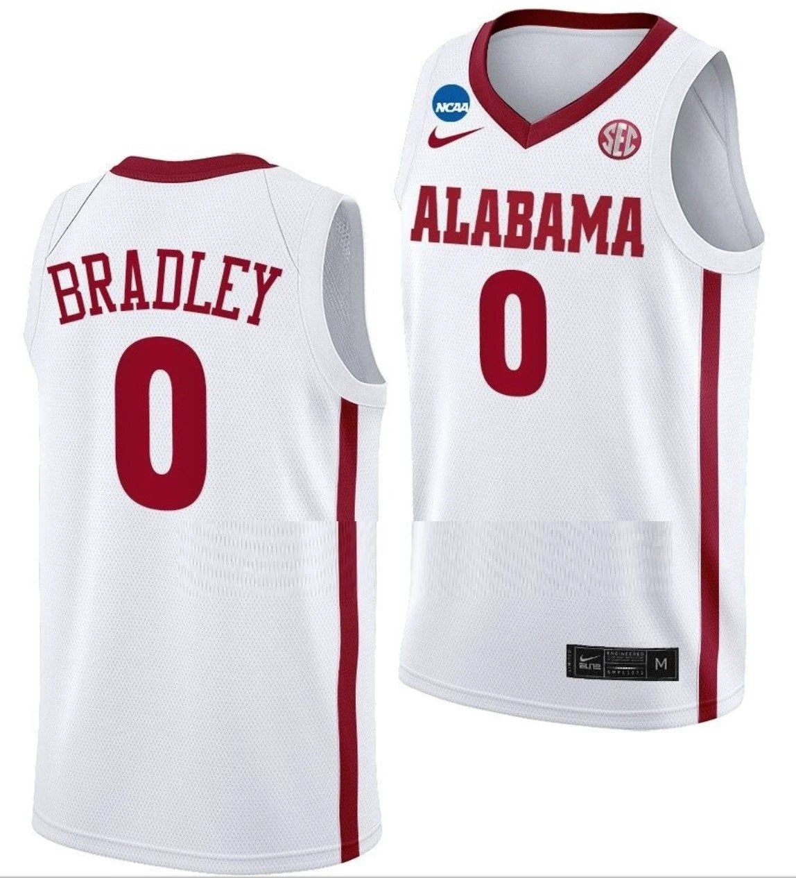 Jaden Bradley Jersey Alabama Crimson Tide College Basketball 2023 NCAA March Madness White #0 by My store basketball