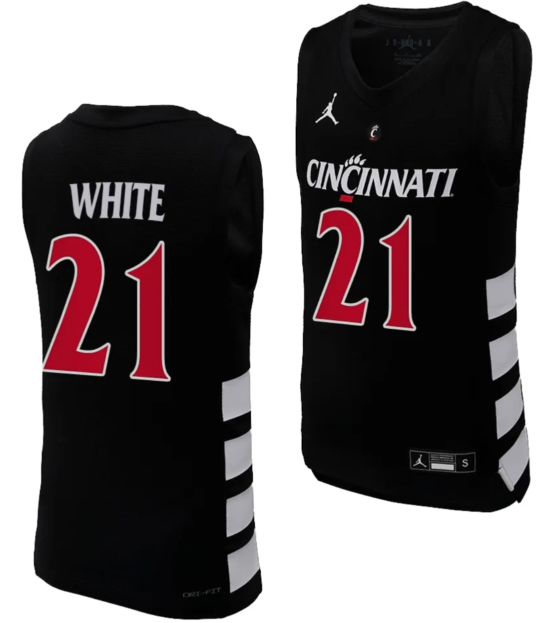 James White Jersey #21 Cincinnati Bearcats College Basketball Replica 2023-24 Black by My store basketball