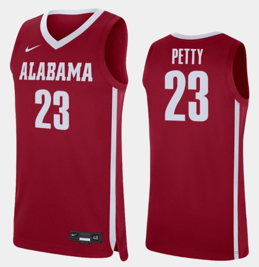 John Petty Jersey Alabama Crimson Tide College Basketball Replica Crimson #23 by My store basketball