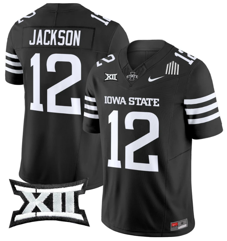 Jaylon Jackson Jersey #12 Iowa State Cyclones Vapor Limited College Football Stitched Black by My Store