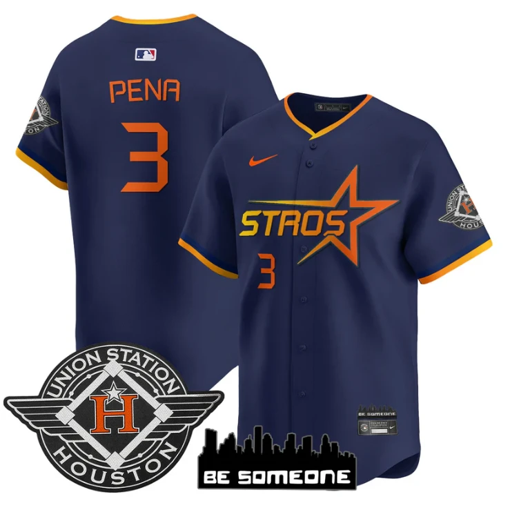 Jeremy Pena Jersey #3 Houston Astros 2025 City Connect Vapor Premier Limited Stitched Navy by My Store