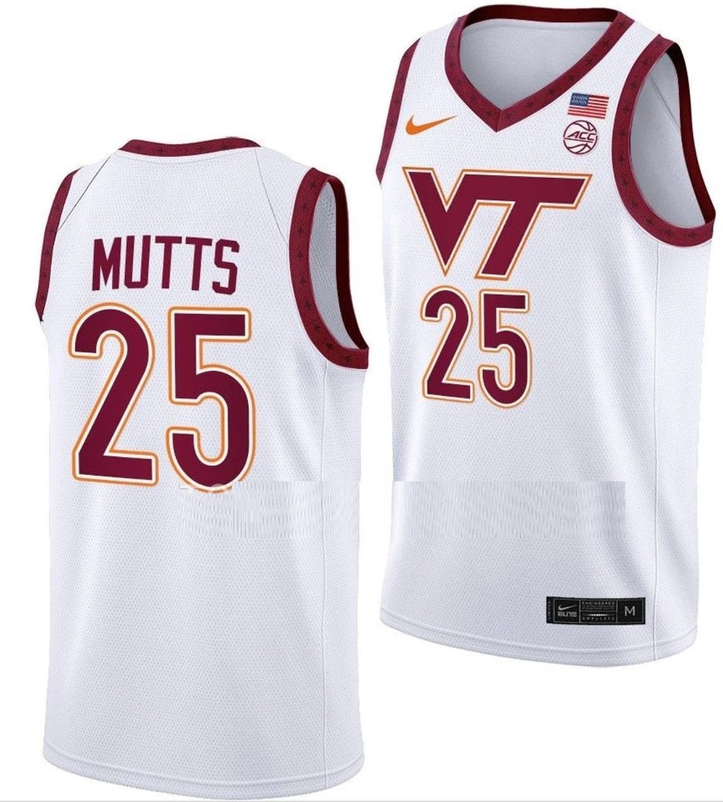 Justyn Mutts Jersey Virginia Tech Hokies College Basketball Swingman White #25 by My store basketball