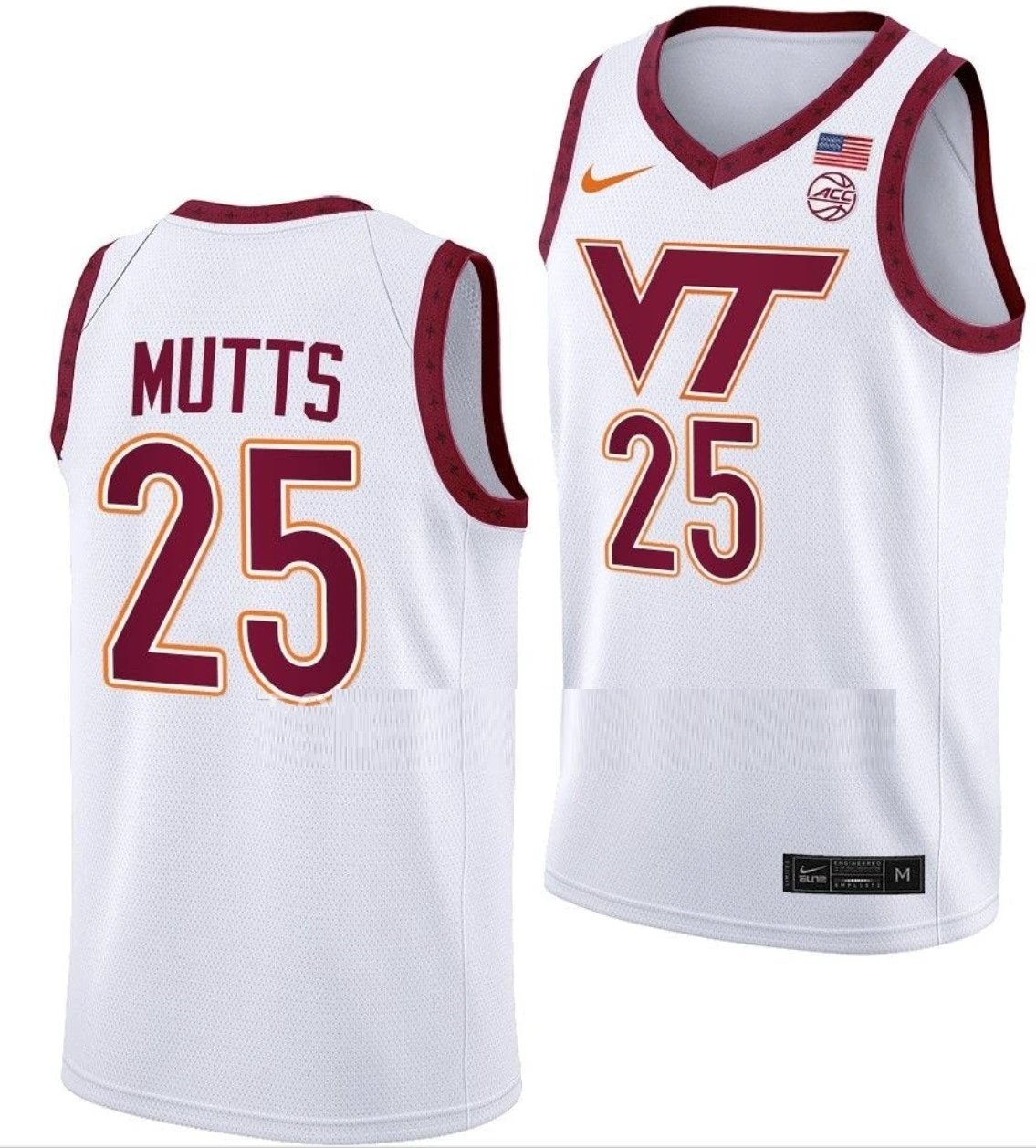 Justyn Mutts Jersey Virginia Tech Hokies College Basketball Swingman White #25 by My store basketball