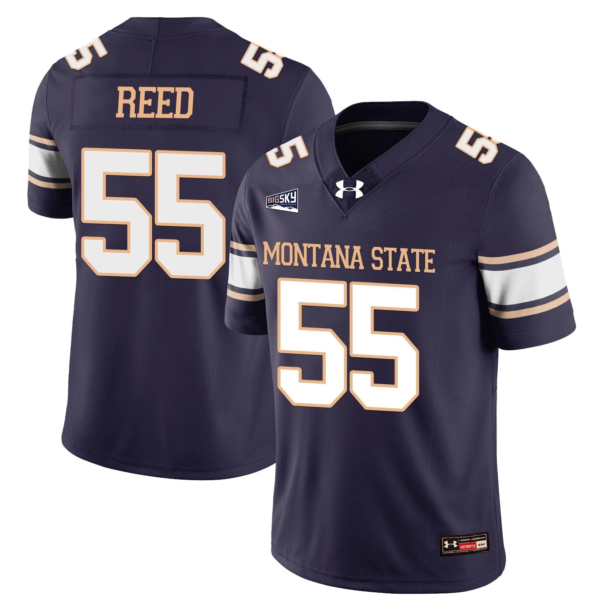 JT Reed Jersey #55 Montana State Bobcat Football 2025 Stitched Navy by NCAA Football Jersey