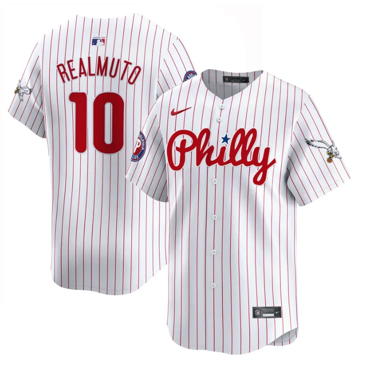 J.T.Realmuto Jersey #10 Phillies and Eagles Vapor Premier Limited Stitched Pinstripe by My Store