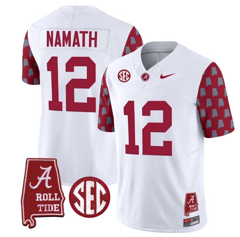 Joe Namath Jersey #12 Alabama Crimson Tide Vapor College Football Limited Stitched Crimson Sleeves by My Store