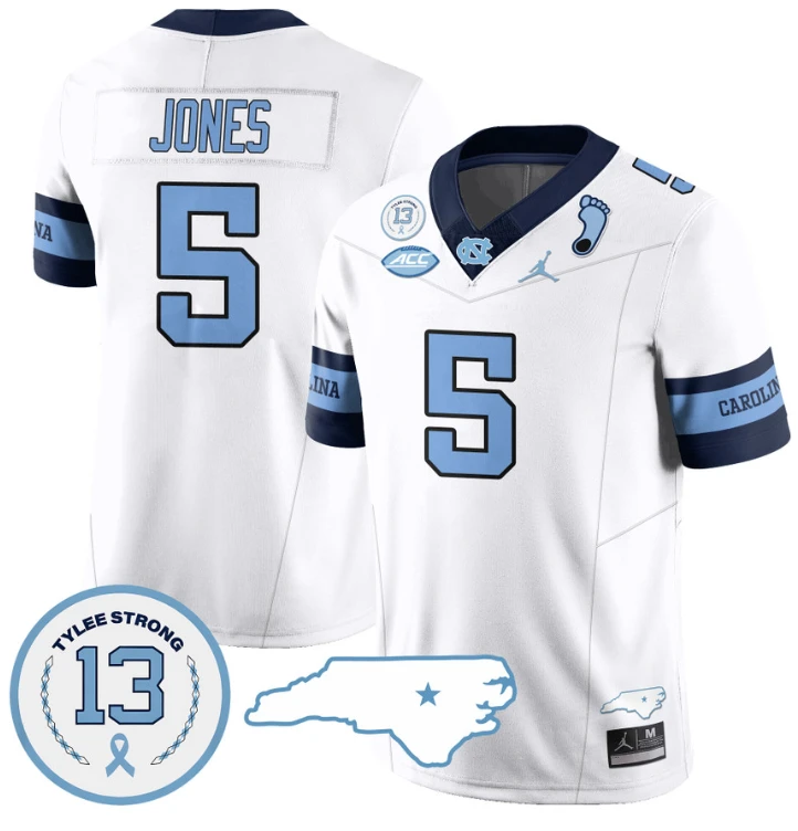 JJ Jones Jersey #5 North Carolina Tar Heels Vapor College Football Stitched Alternate White by My Store