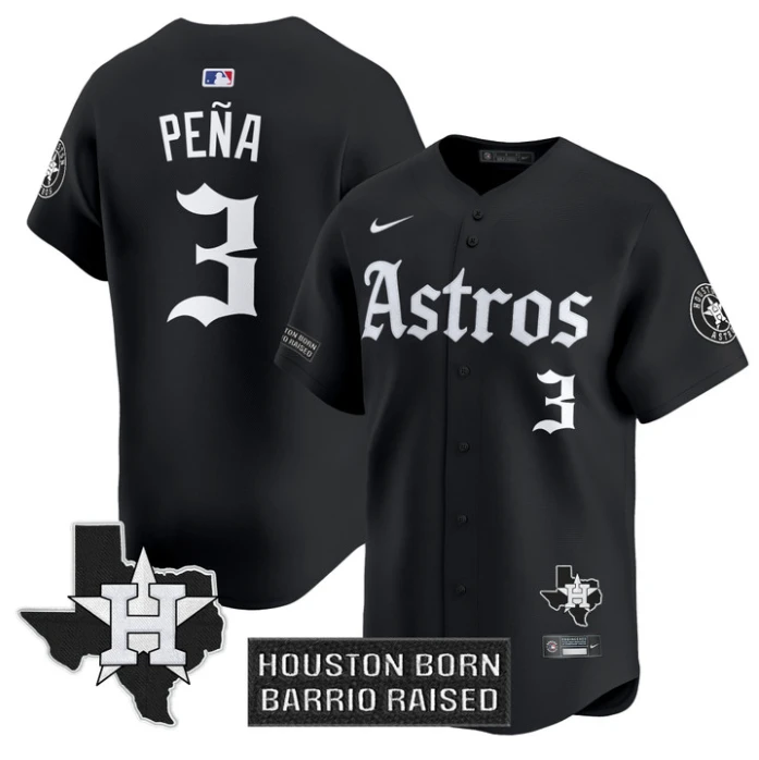 Jeremy Pena Jersey #3 Houston Astros Gothic Edition Vapor Premier Limited Stitched Black by My Store