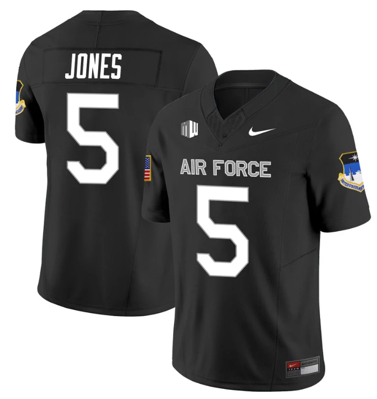 Jensen Jones Jersey #5 Air Force Falcons Limited Football Stitched Black by My Store