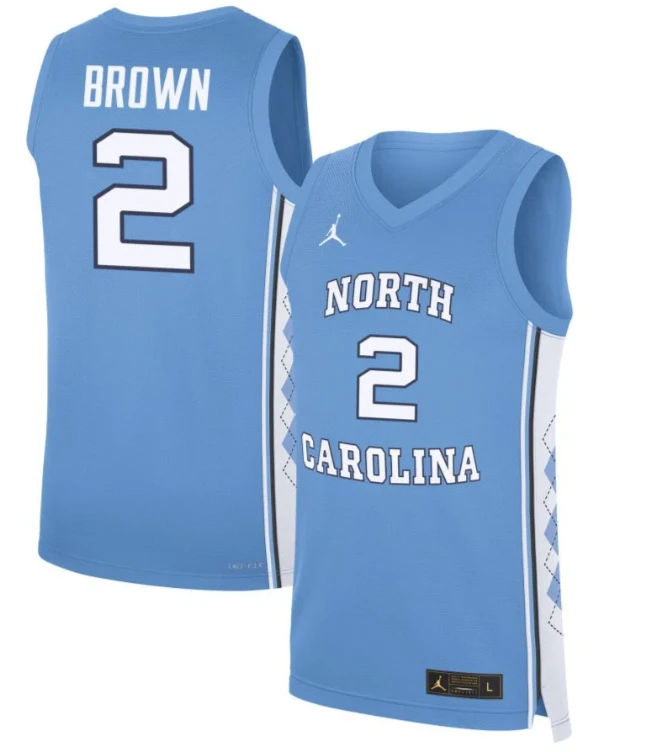 James Brown Jersey #2 North Carolina Tar Heels Basketball Blue by My store basketball