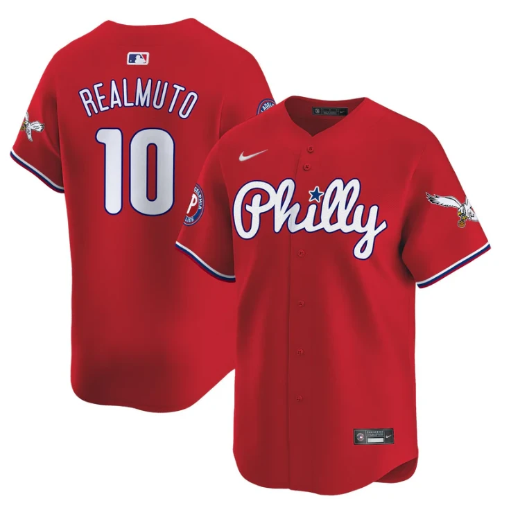 J.T.Realmuto Jersey #10 Phillies and Eagles Vapor Premier Limited Stitched Red by My Store