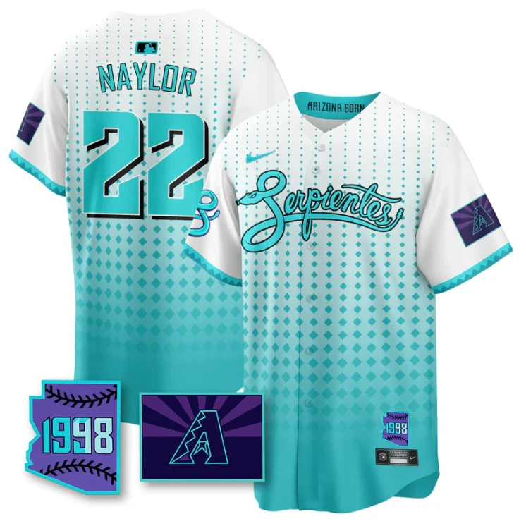 Josh Naylor Jersey #22 Arizona Diamondbacks Serpientes City Connect Stitched White by My Store