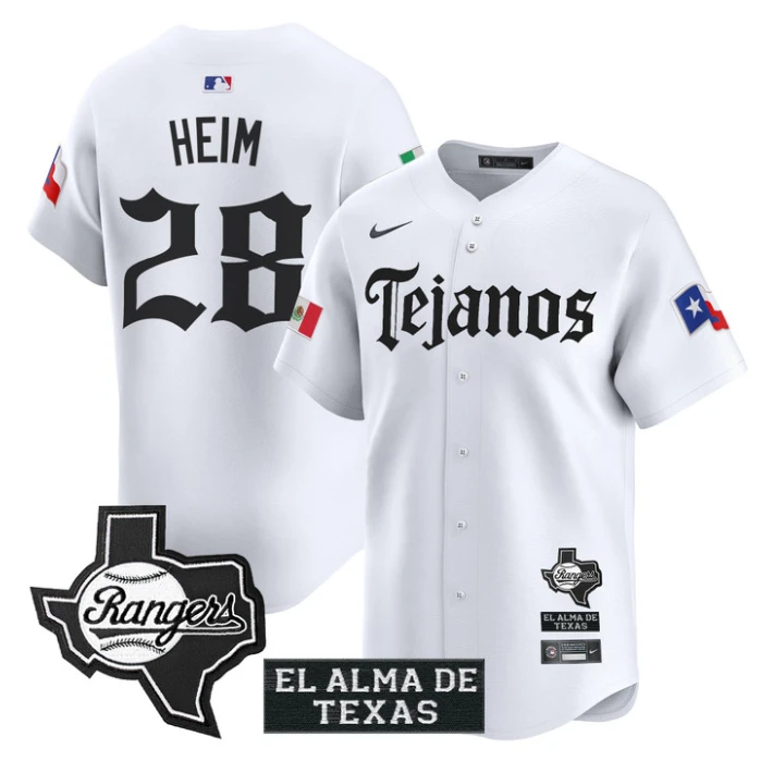 Jonah Heim Jersey #28 Texas Rangers Mexico Tejano Barrio Style Vapor Limited Stitched WHite by My Store