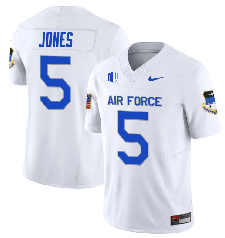 Jensen Jones Jersey #5 Air Force Falcons Limited Football Stitched White by My Store