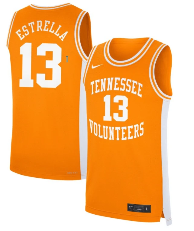 J.P. Estrella Jersey #13 Tennessee Volunteers Basketball NIL Orange by My store basketball