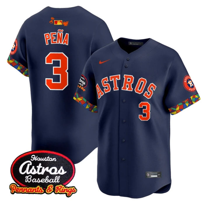 Jeremy Pena Jersey #3 Houston Astros x El Tiempo Cantina Vapor Premier Limited Stitched Navy by My Store