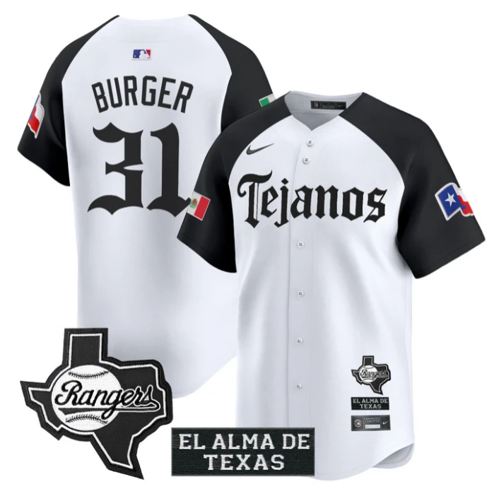 Jake Burger Jersey #31 Texas Rangers Mexico Tejano Barrio Style Vapor Limited Stitched Alternate by My Store