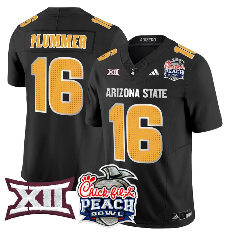 Jake Plummer Jersey #16 Arizona State Sun Devils 2025 Peach Bowl Black by My Store