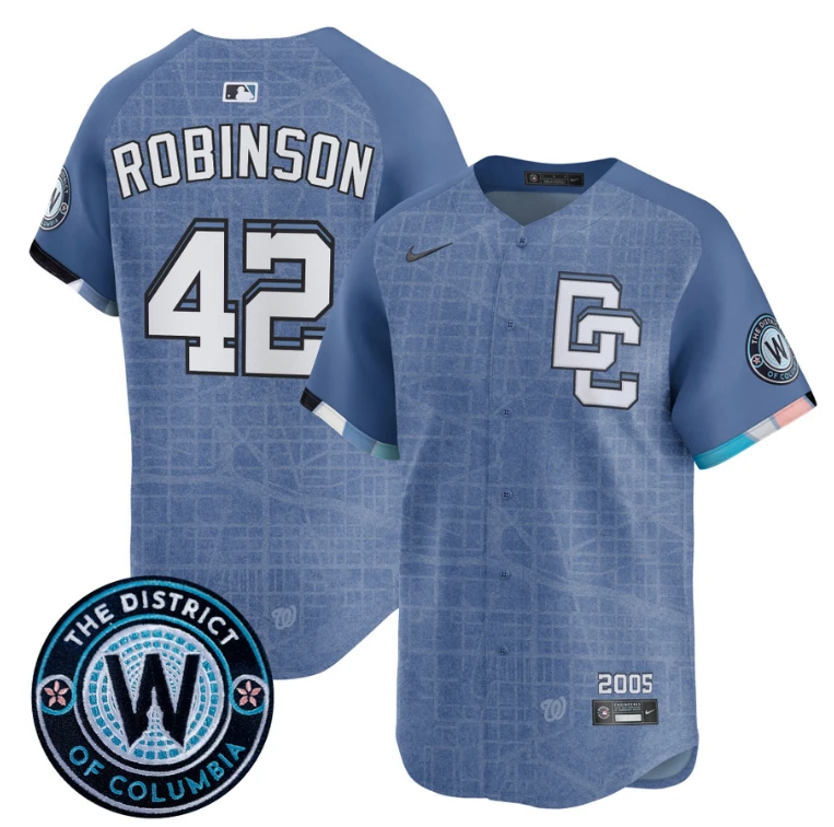 Jackie Robinson Jersey #42 Washington Nationals 2025 City Connect Premier Limited Stitched Blue by My Store