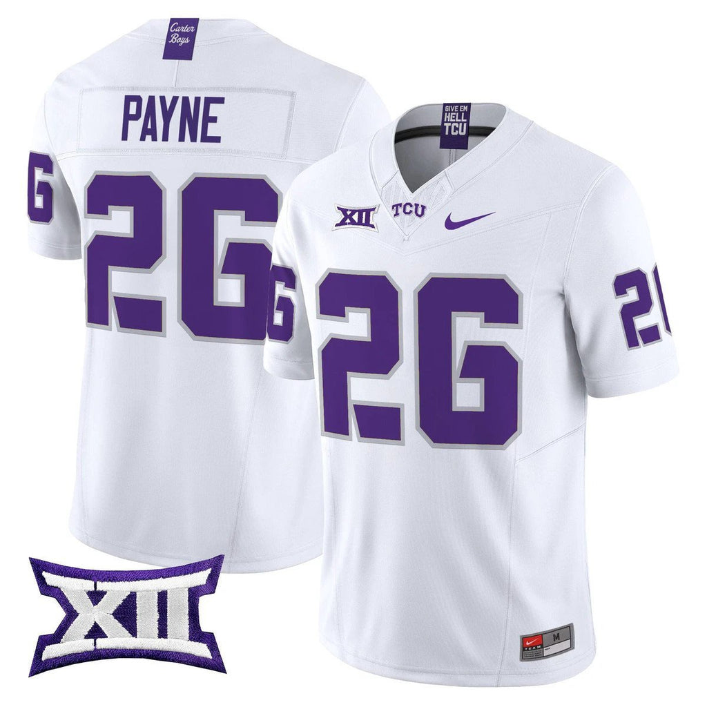 Jeremy Payne Jersey #26 TCU Horned Frogs 2025 Vapor Limited Stitched White by My Store NCAA Football Jerseys