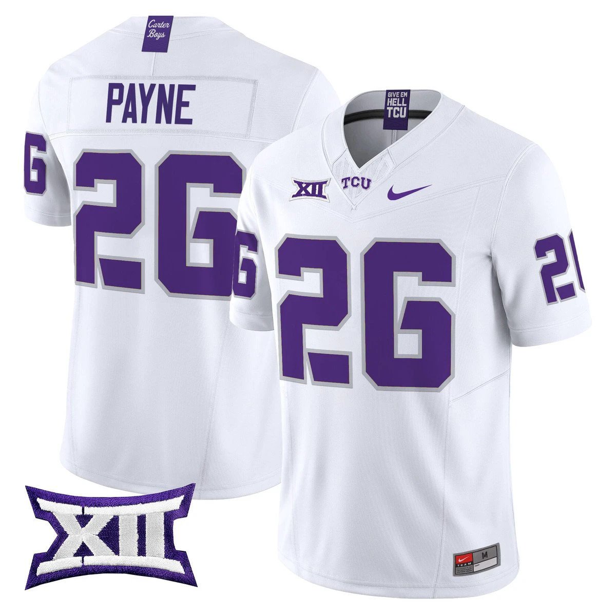 Jeremy Payne Jersey #26 TCU Horned Frogs 2025 Vapor Limited Stitched White by My Store NCAA Football Jerseys