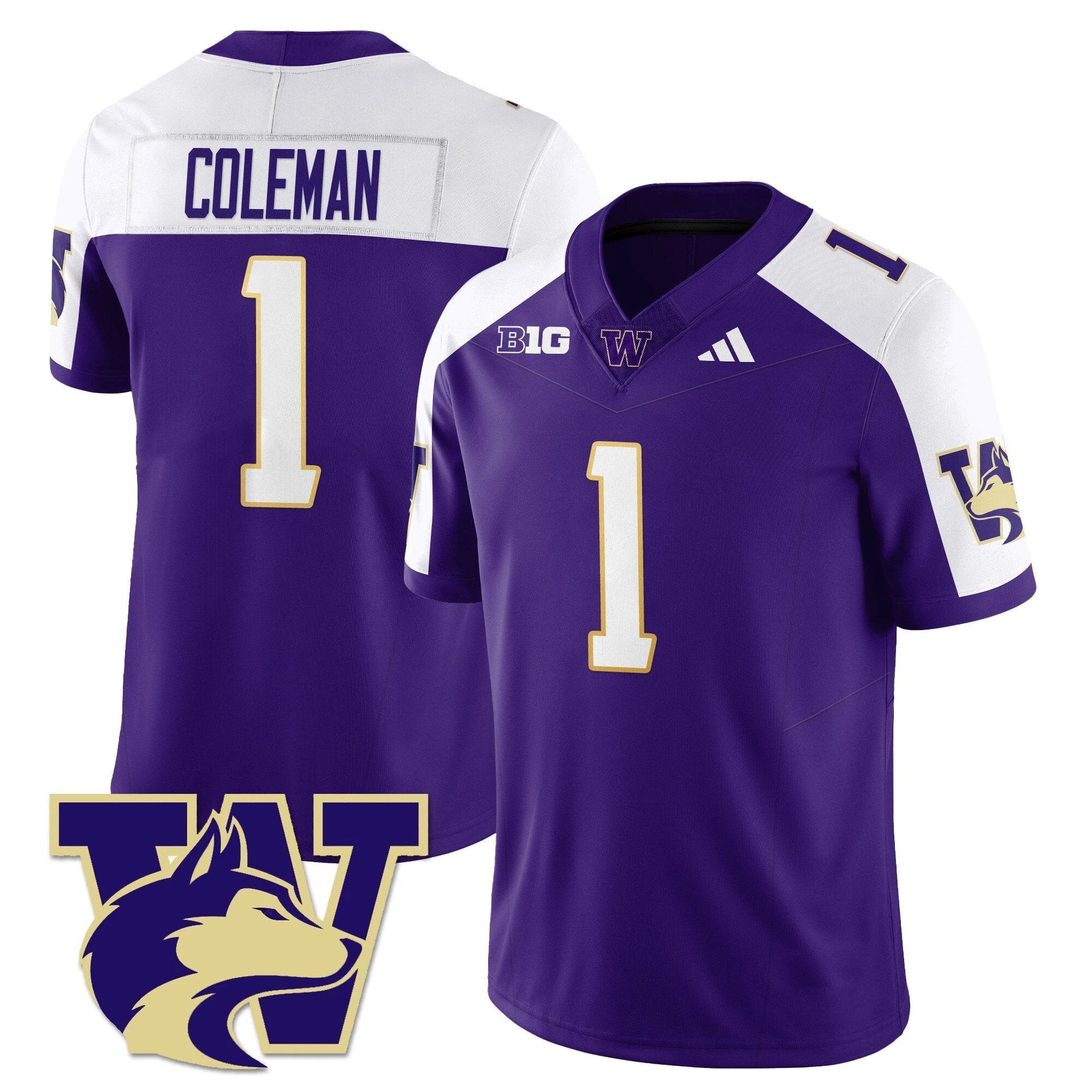 Jonah Coleman Jersey #1 Washington Husky Football 2025 Stitched Alternate by My Store