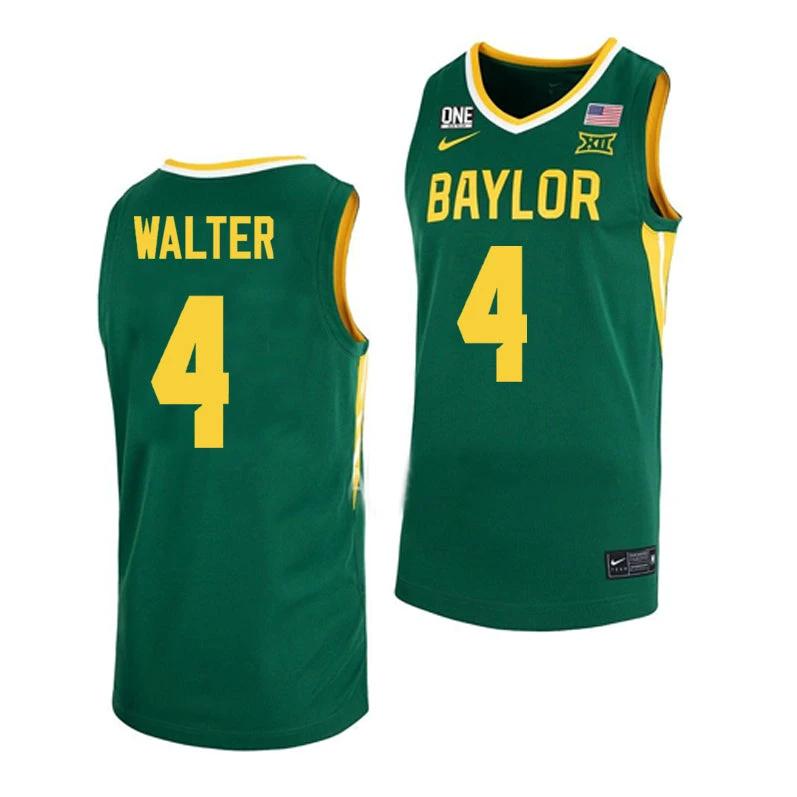Ja’Kobe Walter Jersey #4 Baylor Bears College Basketball Green by My store basketball