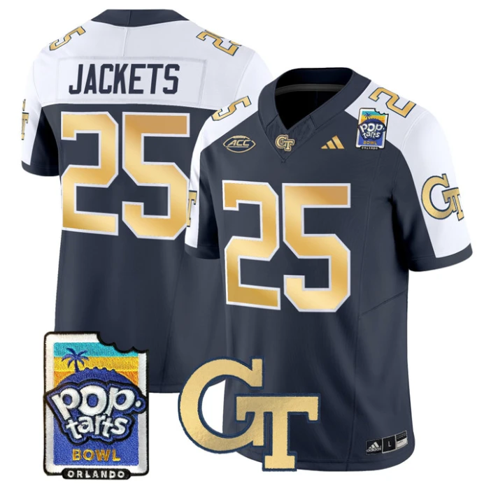 Jackets Jersey #25 Georgia Tech Jackets Pop-Tarts Bowl Patch Stitched by My Store NCAA Football Jerseys