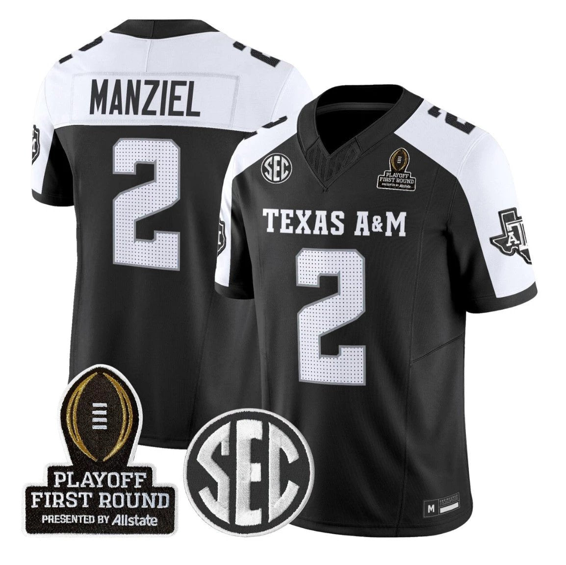 Johnny Manziel Jersey #2 Texas A&M Aggies 2025 Playoff First Round Stitched by My Store NCAA Football Jerseys