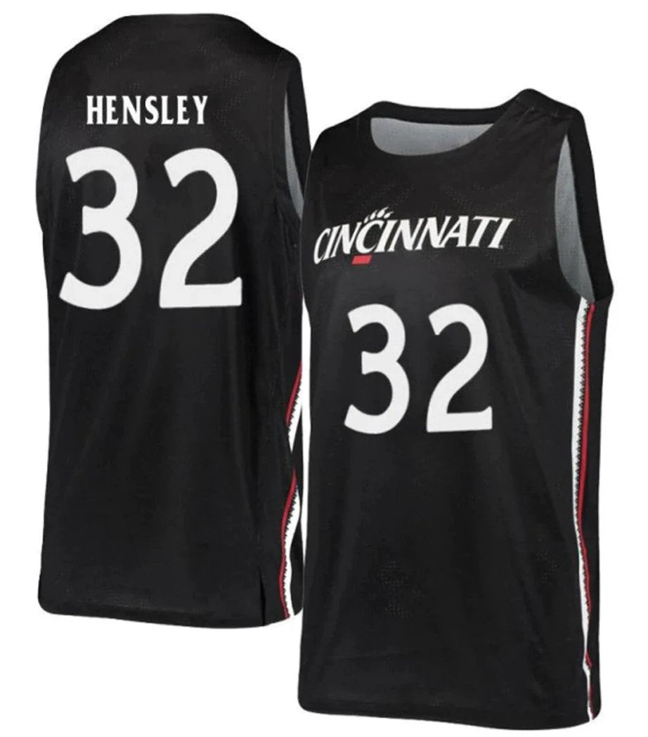 Jarrett Hensley Jersey Cincinnati Bearcats College Basketball Black #32 by My store basketball