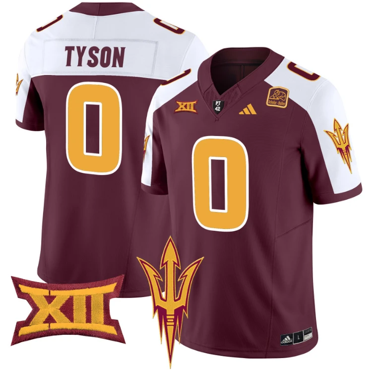 Jordyn Tyson Jersey #0 Arizona State Sun Devils Vapor Limited College Football Maroon Alternate by My Store