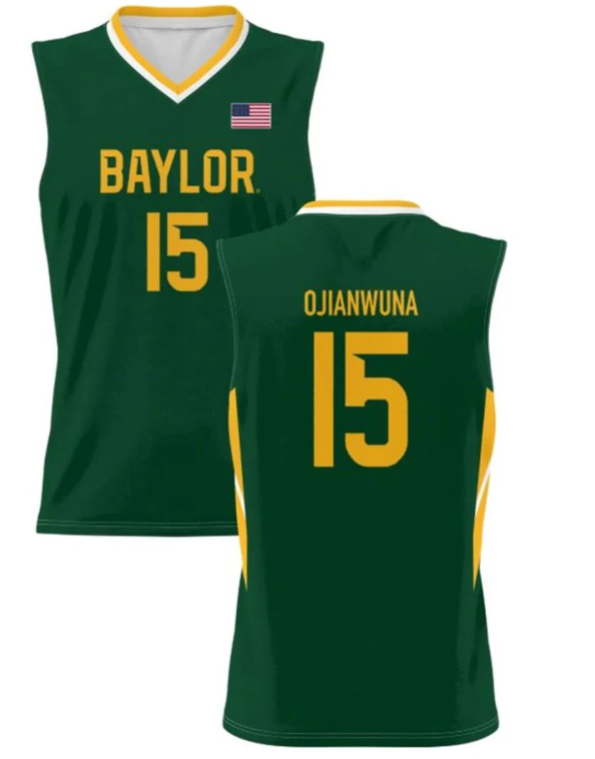 Josh Ojianwuana Jersey Baylor Bears College Basketball Green #15 by My store basketball