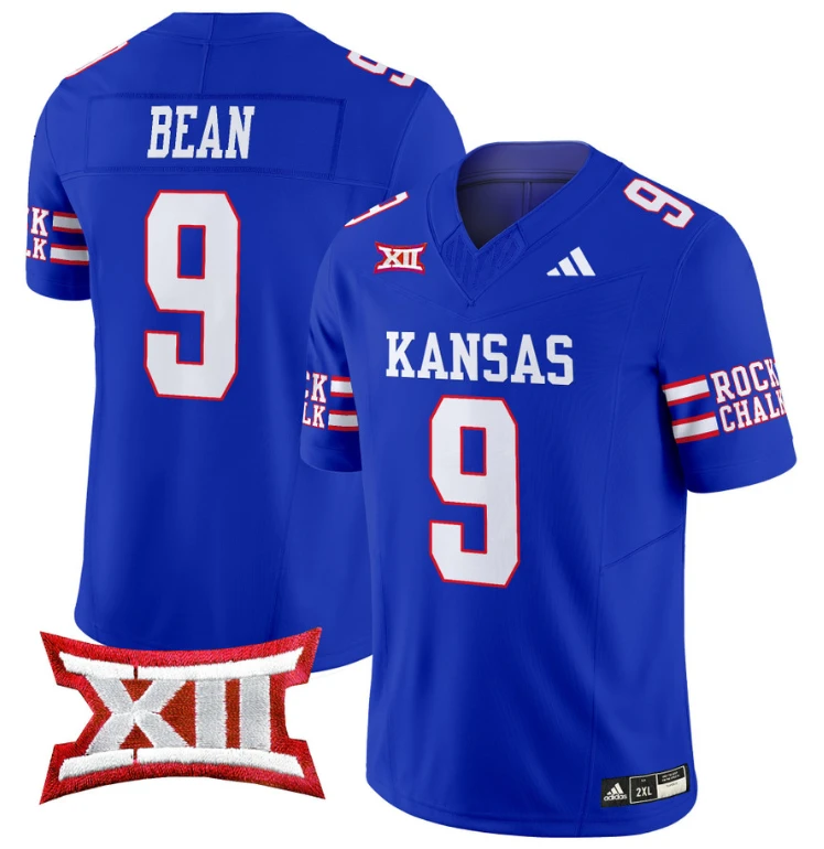 Jason Bean Jersey #9 Kansas Jayhawks 2024 Vapor College Football Vapor Limited Royal by My Store