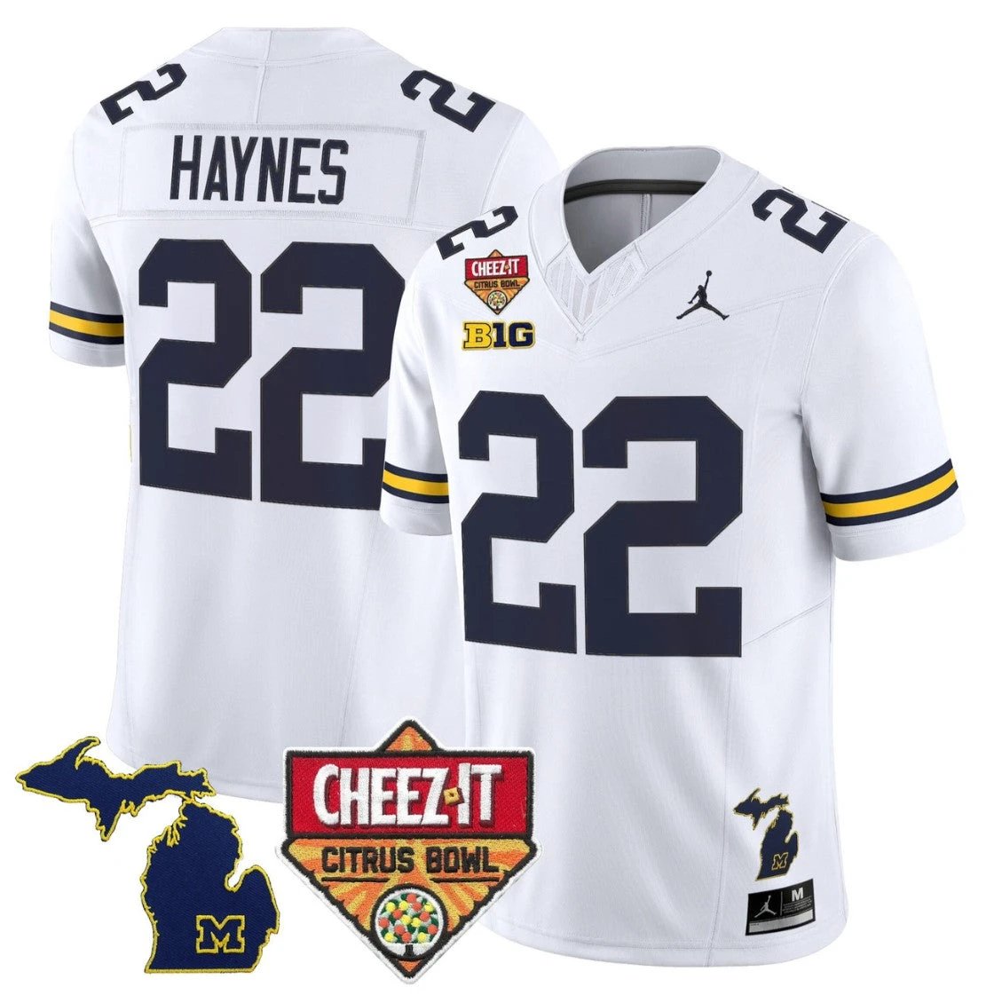 Justice Haynes Jersey #22 Michigan Wolverines 2025 Cheez-It Citrus Bowl by My Store NCAA Football Jerseys