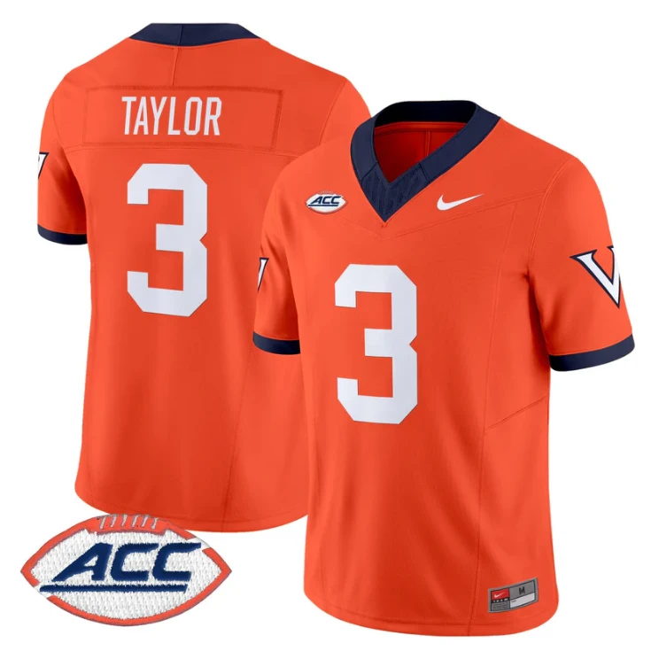 J'Mari Taylor Jersey #3 Virginia Cavaliers 1995 Throwbacks Stitched Orange by NCAA Football Jersey